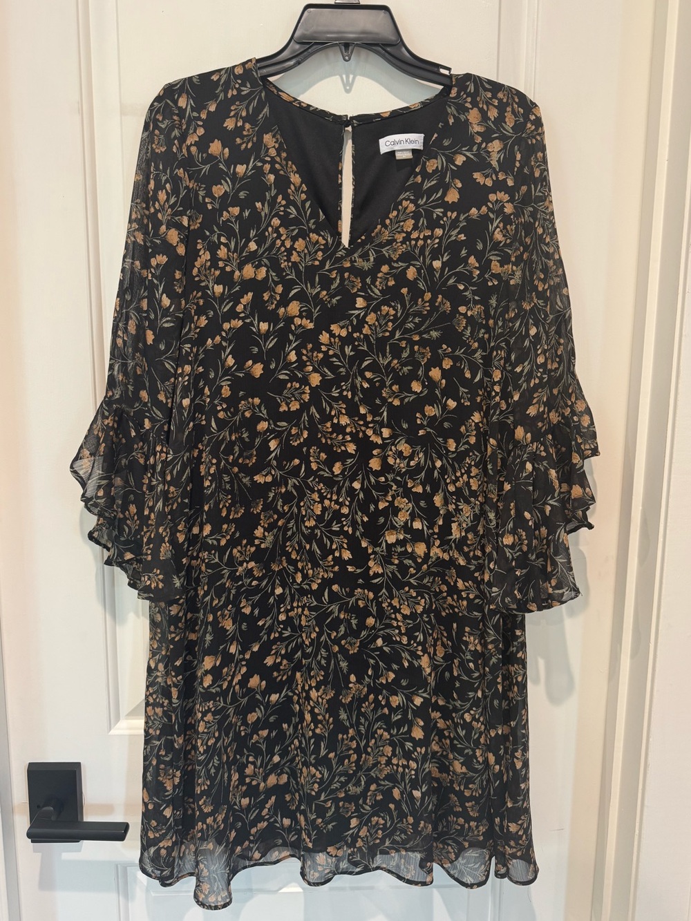 Calvin Klein black floral dress